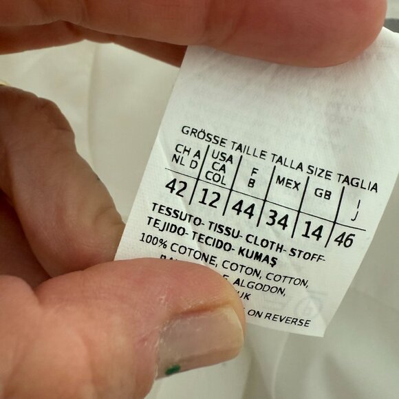 Sportmax white classic yet unique cotton blouse size 12 - Picture 6 of 6